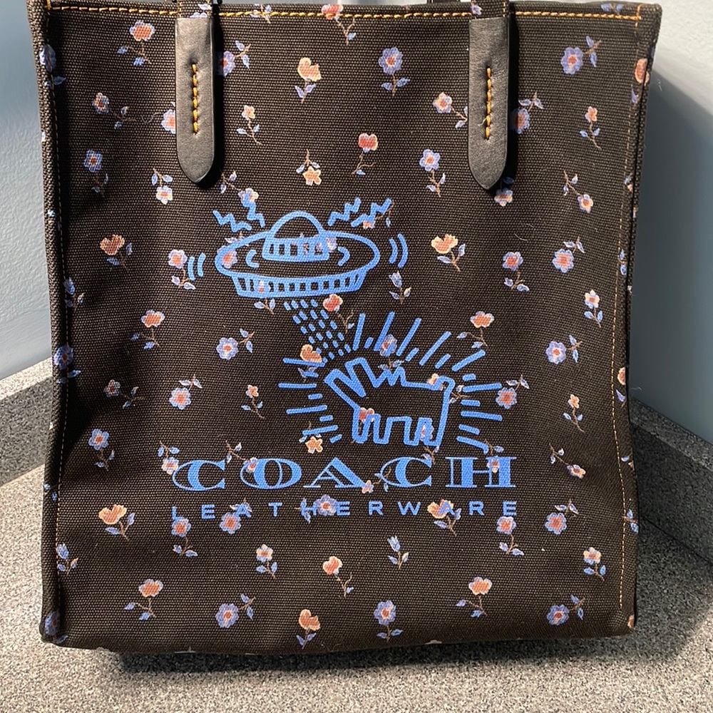 Coach X Keith Haring UFO canvas tote bag.